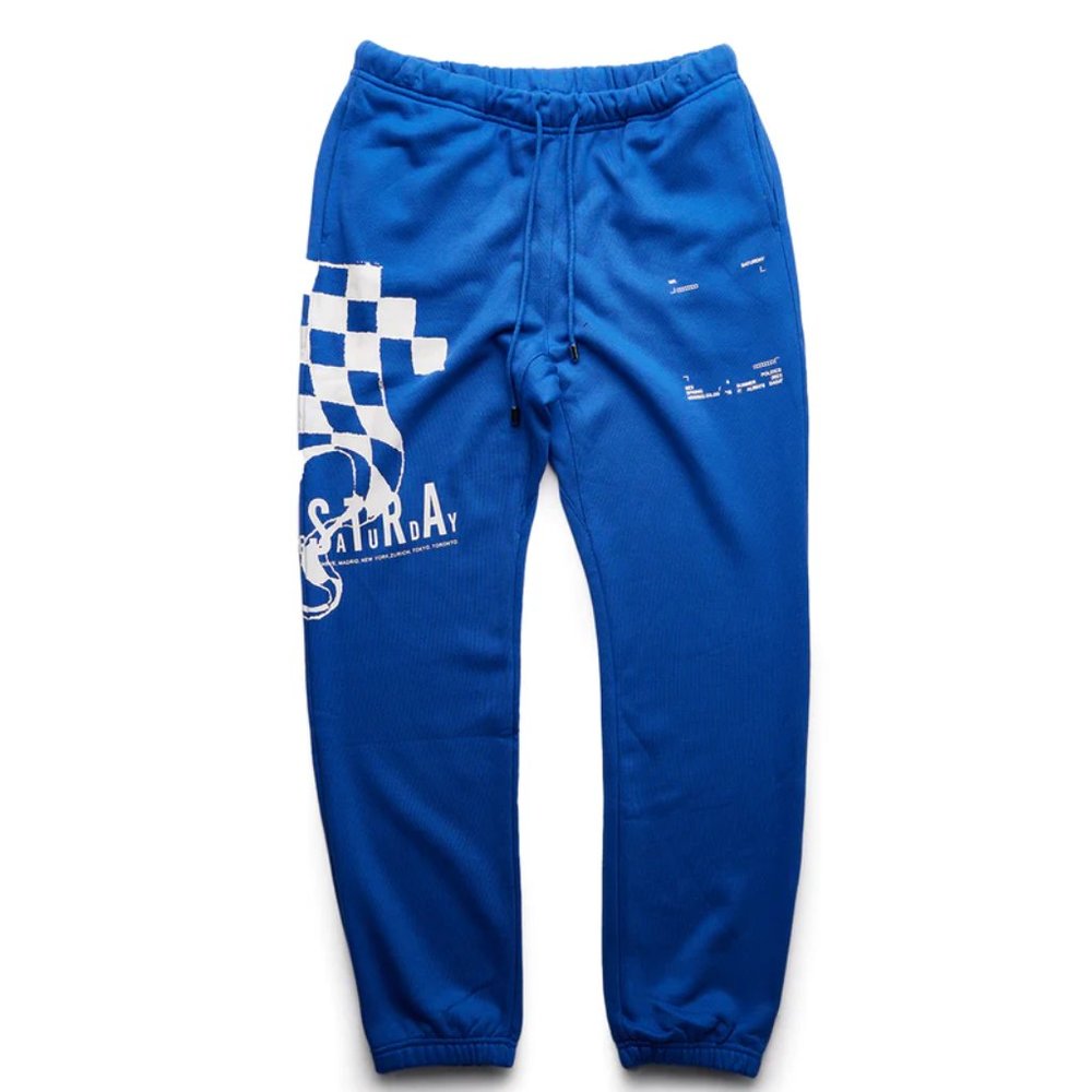 Mr. Saturday "Dada Check" Sweatpants in Blue